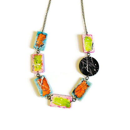 Ensemble de bijoux faits à la main motif éclaboussures de peinture
