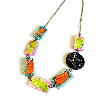 Boucles d'oreilles pendantes ou à clips motif éclaboussures de peinture