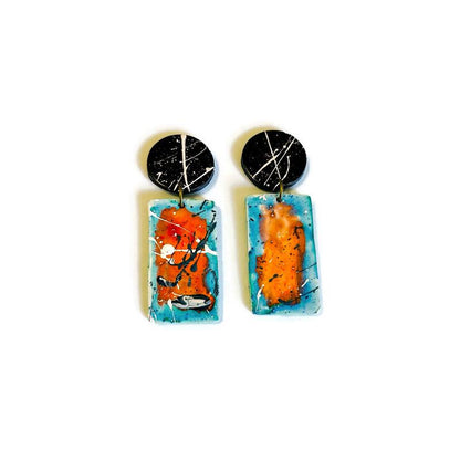 Ensemble de bijoux faits à la main motif éclaboussures de peinture