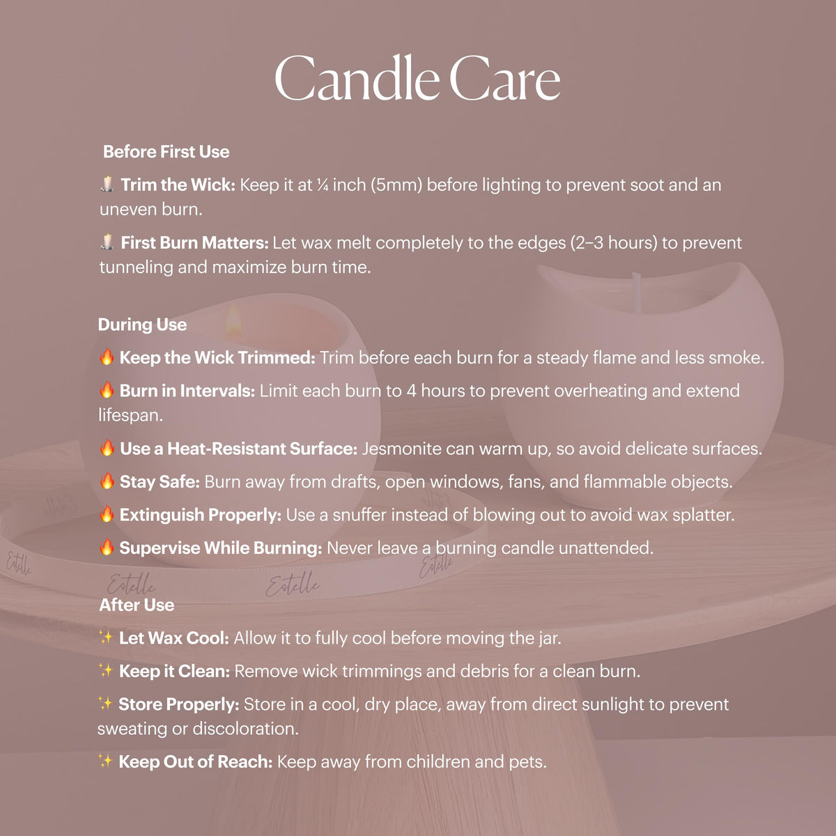 Squircle Soy Wax Candle in Jesmonite Vessel: Handmade Scented Candle