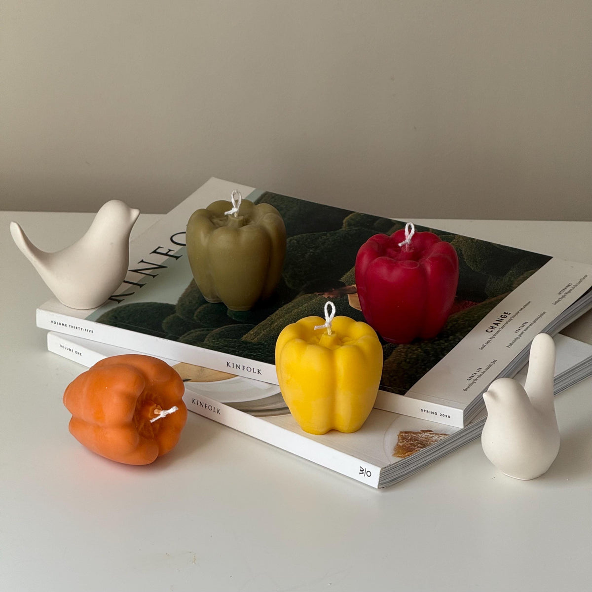 Bell Pepper Candle: Vegan Soy Wax, Minimalist Home Decor