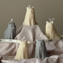 Halloween Cat & Dog Ghosts Candle Duo: Hand-Poured Soy Wax Sculptural Candles