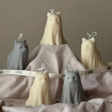 Halloween Cat Ghost Candle: Handmade Soy Wax Animal Gift