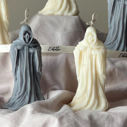 Handmade Ghost Candle: Spooky Halloween Decor, Soy Wax