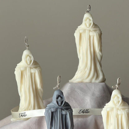 Handmade Ghost Candle: Spooky Halloween Decor, Soy Wax