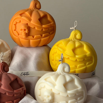 Large Pumpkin Scented Soy Wax Candle: Autumn Decor, Fall Gift
