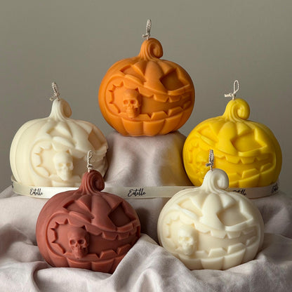 Large Pumpkin Scented Soy Wax Candle: Autumn Decor, Fall Gift