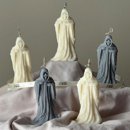 Handmade Ghost Candle: Spooky Halloween Decor, Soy Wax