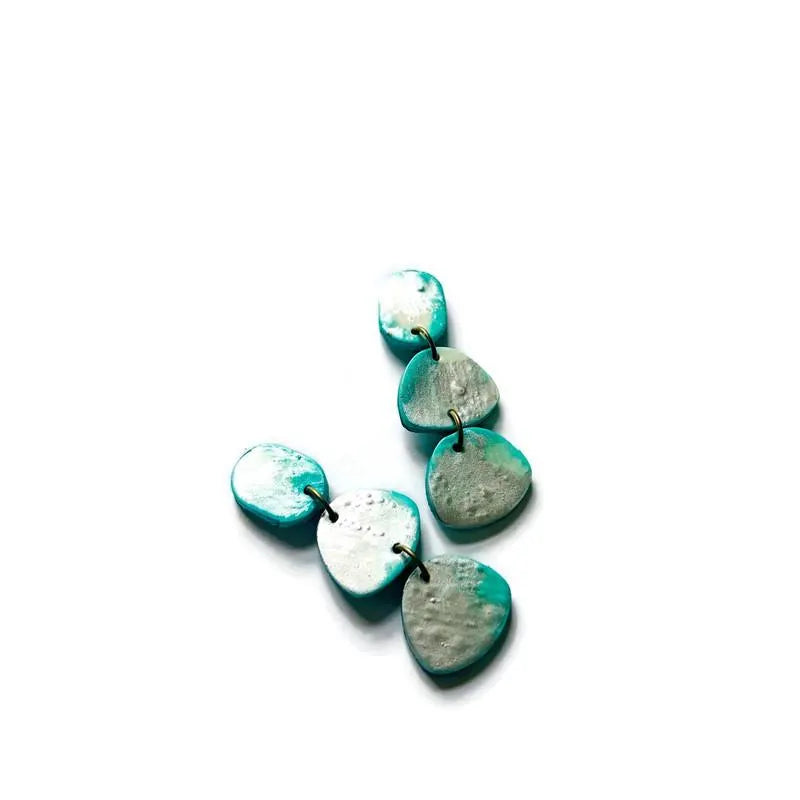 Parure Collier et Boucles d'Oreilles Faits Main Turquoise et Argent