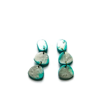 Parure Collier et Boucles d'Oreilles Faits Main Turquoise et Argent