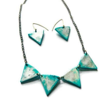 Parure de bijoux minimaliste turquoise glacée