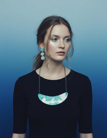 Turquoise and Silver Statement Necklace Handmade