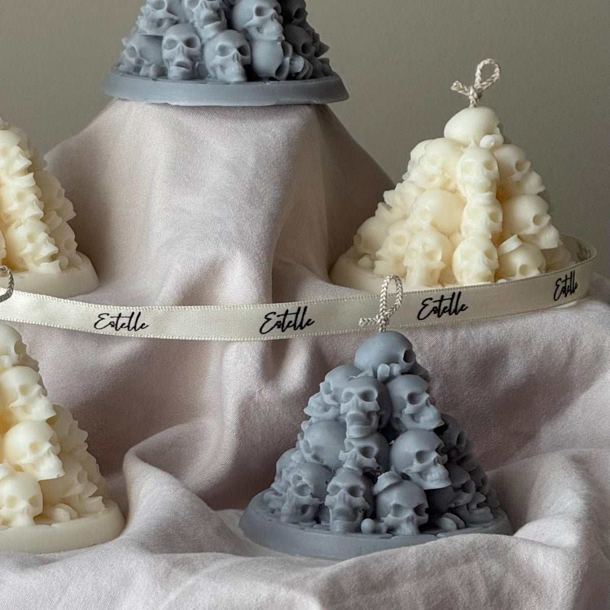 Handmade Skull Mountain Candle: Spooky Halloween Decor, Soy Wax