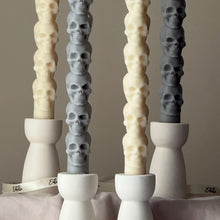 Hand Poured Soy Wax Skull Taper Candle: Halloween Decor