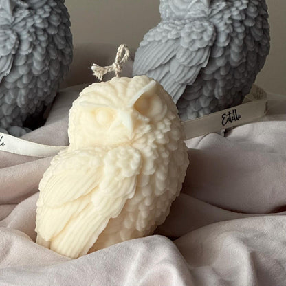 Handmade Owl Candle: Soy Wax Sculptural Home Decor