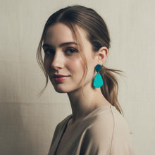 Colorful Teardrop Statement Earrings Handmade, Post or Clip On "Roxy"