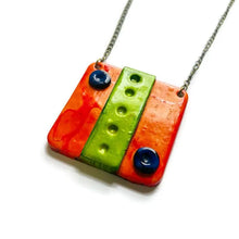 Collier Pendentif Carré Orange