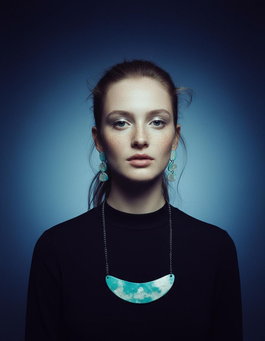 Parure Collier et Boucles d'Oreilles Faits Main Turquoise et Argent
