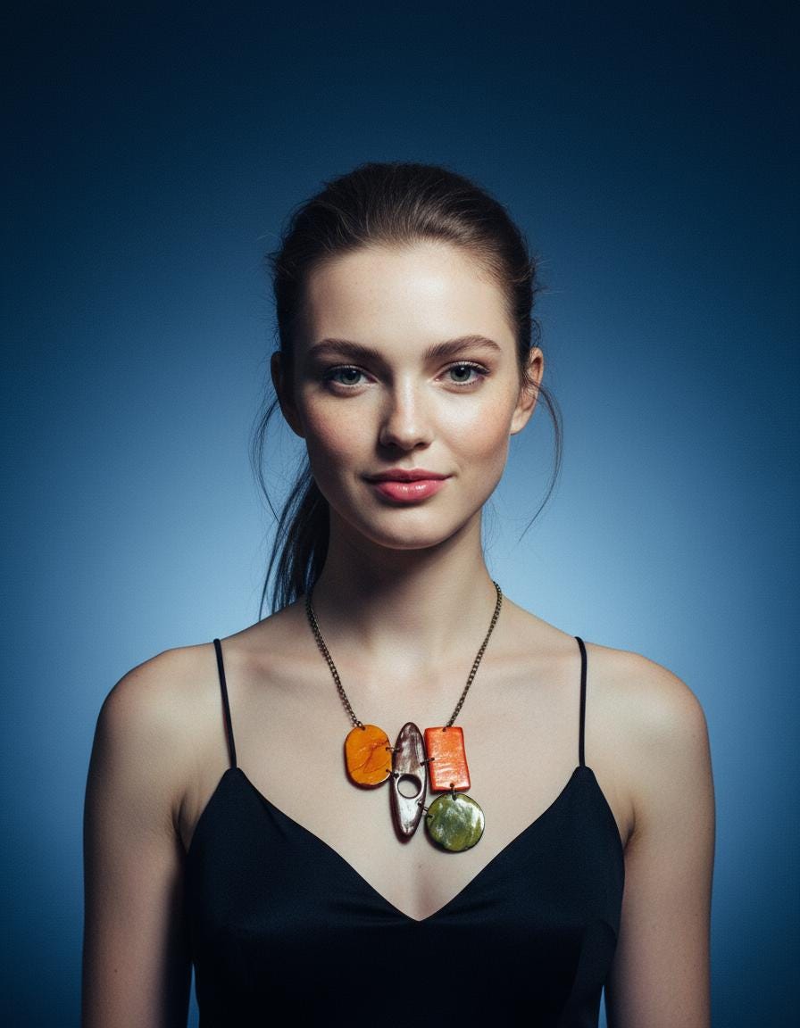 Gros collier plastron de style bohème ethnique