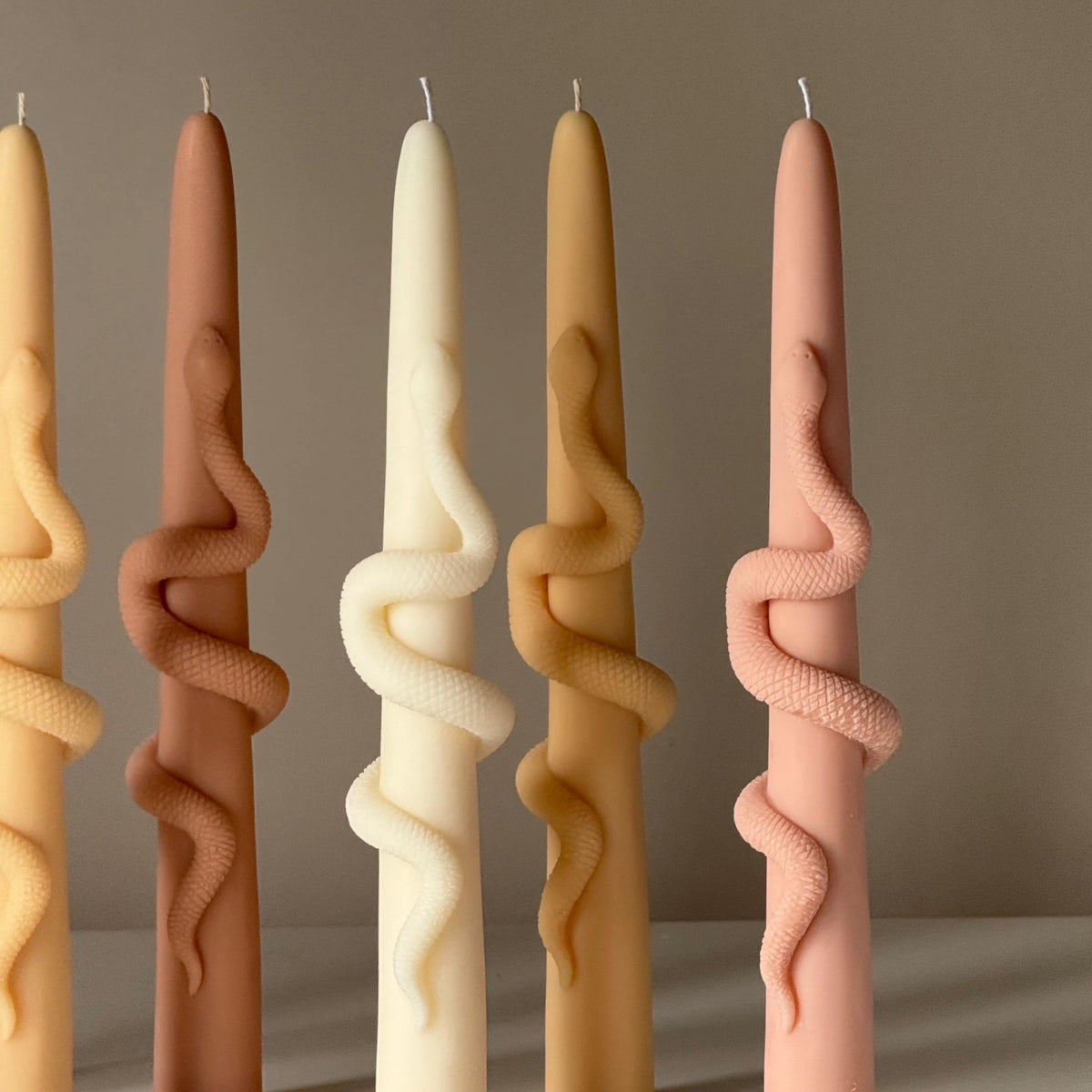 Snake Taper Soy Wax Candle: Decorative Column Pillar Candle