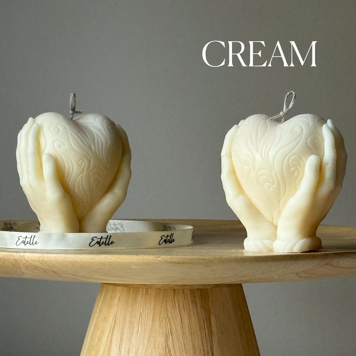 Heart in Hands Candle: Handmade Sculptural Home Decor