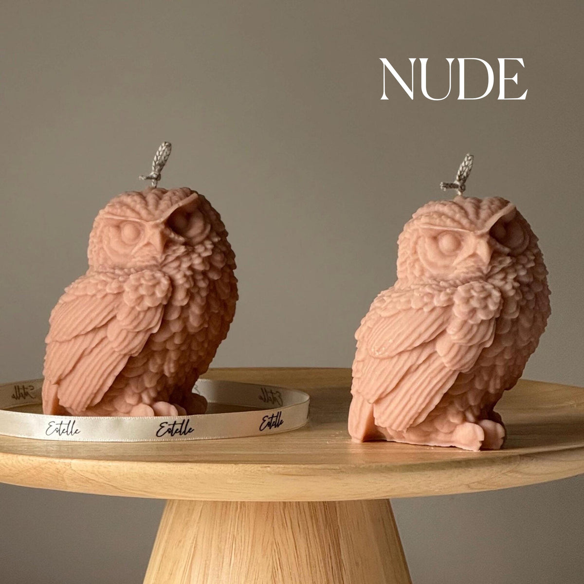 Owl Shaped Soy Candle: Handmade Pillar Candle, Home Decor