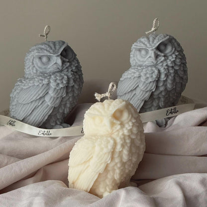 Owl Shaped Soy Candle: Handmade Pillar Candle, Home Decor