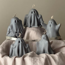 Handmade Ash Halloween Ghost Candle: Sculptural Soy Wax Decor