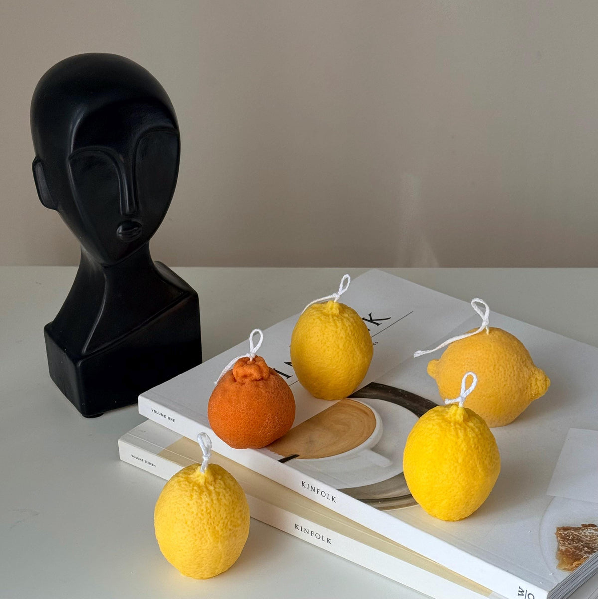 Lemon Shaped Soy Wax Candle: Vegan Minimalist Decor