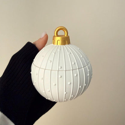 Winter Ornament Bauble Candle – Sculptural Holiday Decor, Handcrafted Soy Wax Candle