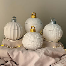 Huge Winter Ornament Bauble Candle – Sculptural Holiday Decor, Handcrafted Soy Wax Candle