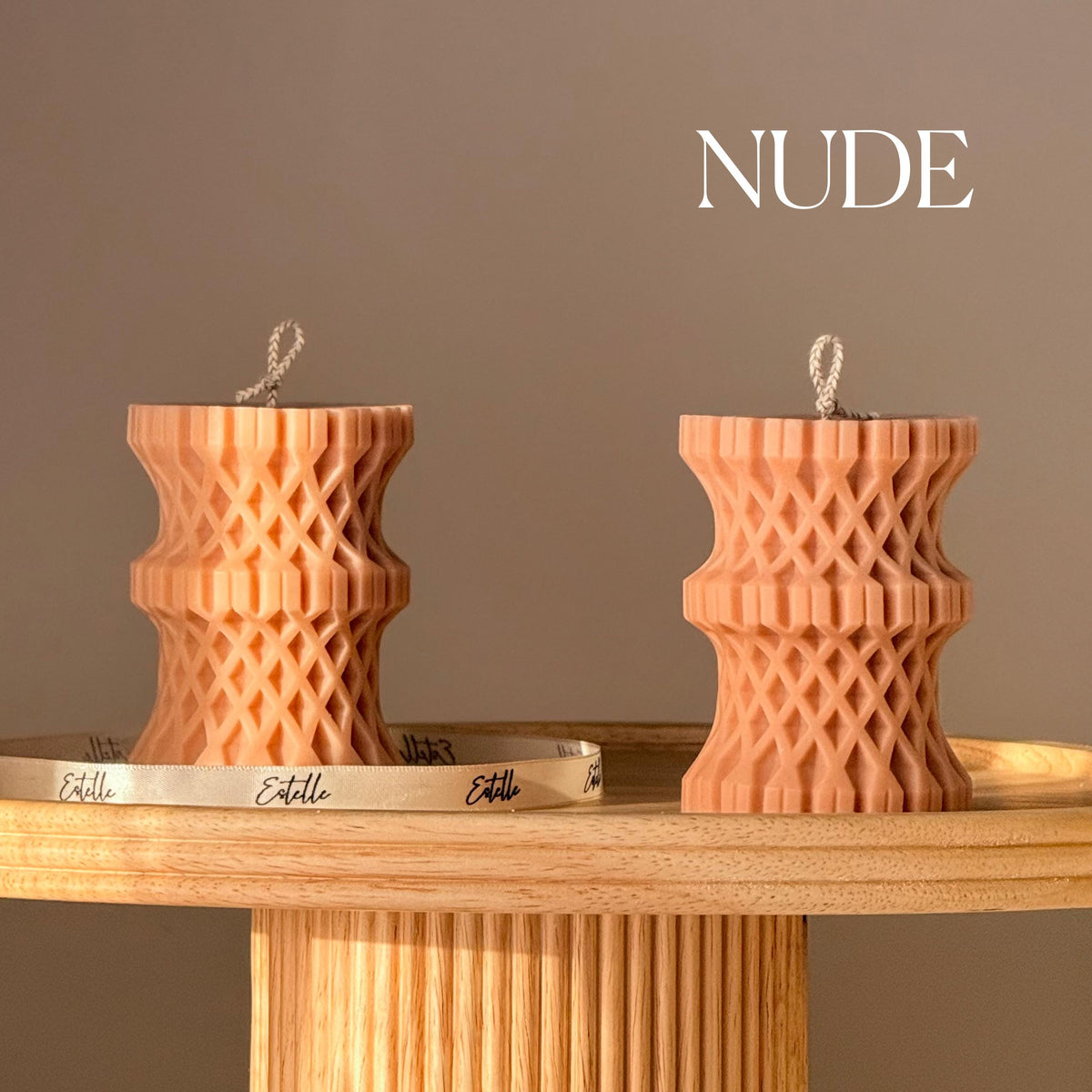 Woven Column Candle| Handcrafted Sculptural Candle| Modern Home Decor