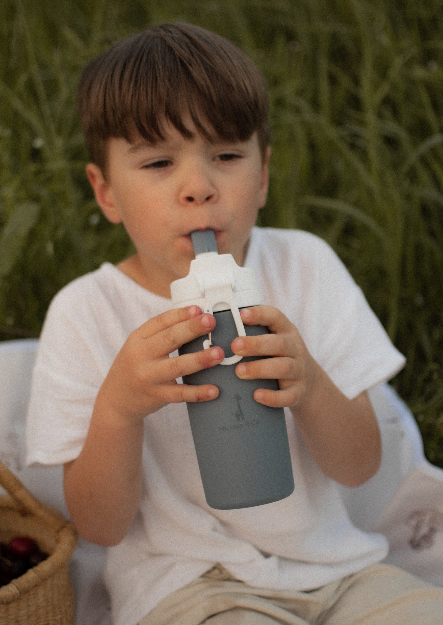 Gourde en silicone pour enfants 450 ml – Sans BPA, étanche et incassable