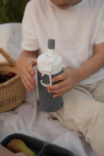 Gourde en silicone pour enfants 450 ml – Sans BPA, étanche et incassable