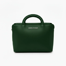 Sac à main en cuir Clarence Moyen, deux en un, Dark Green