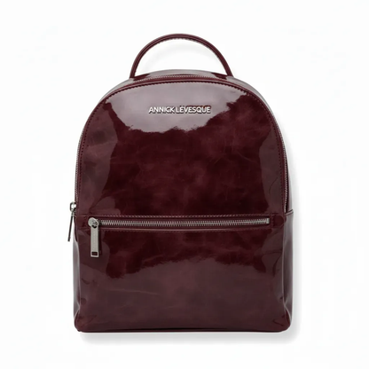 Deep burgundy soft patinated leather backpack | Eve