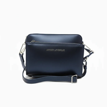 Petit Sac bandoulière avec porte carte détachable bleu marine | Kennedi
