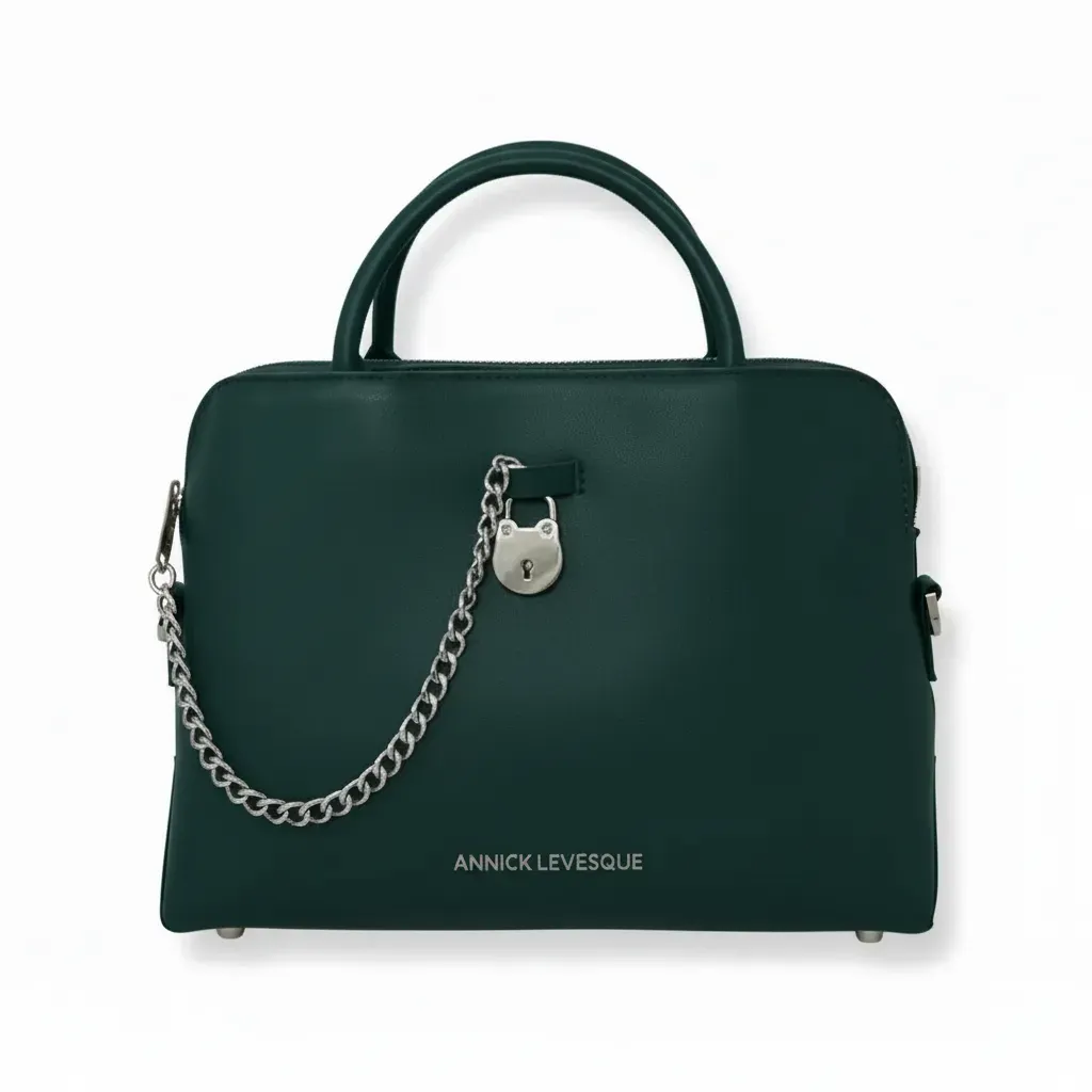 Dark Green Leather Handbag | Miranda