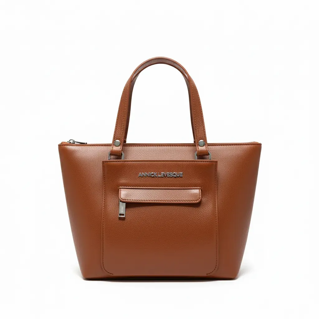Cognac Genuine Leather Handbag | Lina