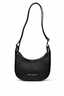 Petit Sac à Bandoulière en Cuir Noir, Sabrina