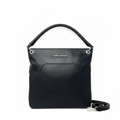 Black Genuine Leather Handbag, Amélie