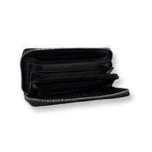 Petit portefeuille en cuir noir - Carla