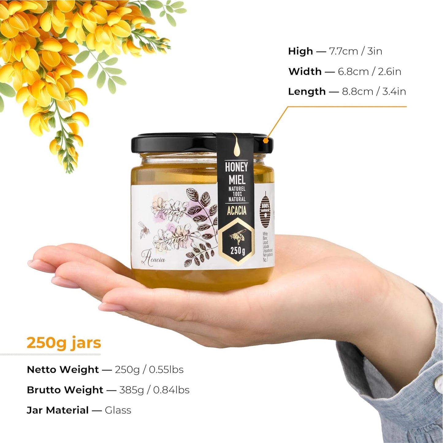 Miel d'Acacia Ukrainien Pur 250g