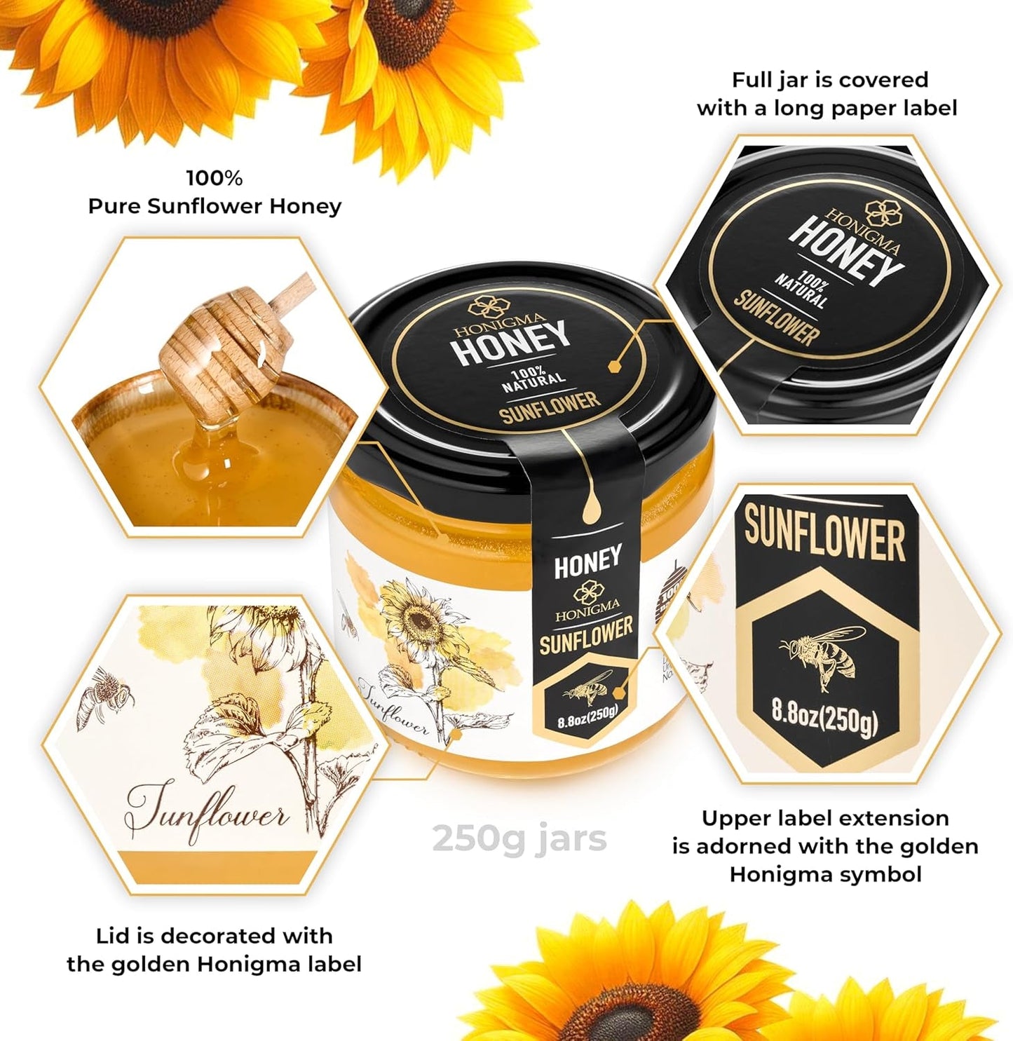 Miel de Tournesol Pur Ukrainien 250g