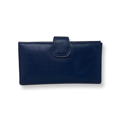 Small navy leather wallet - Denise