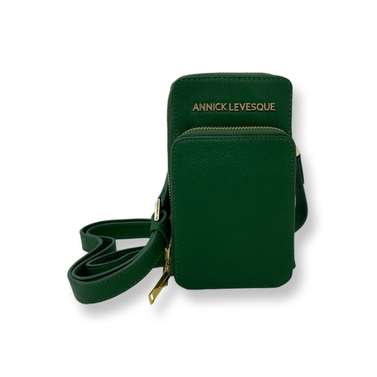 Small Dark Green Genuine Leather Shoulder Bag, Marie-Josée