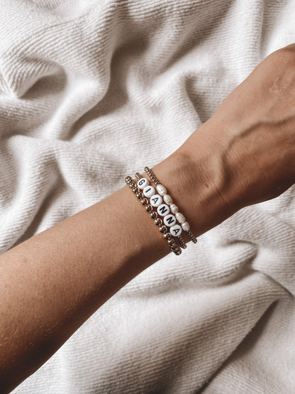 Bracelet prénom personnalisé 3mm en or 14K rempli