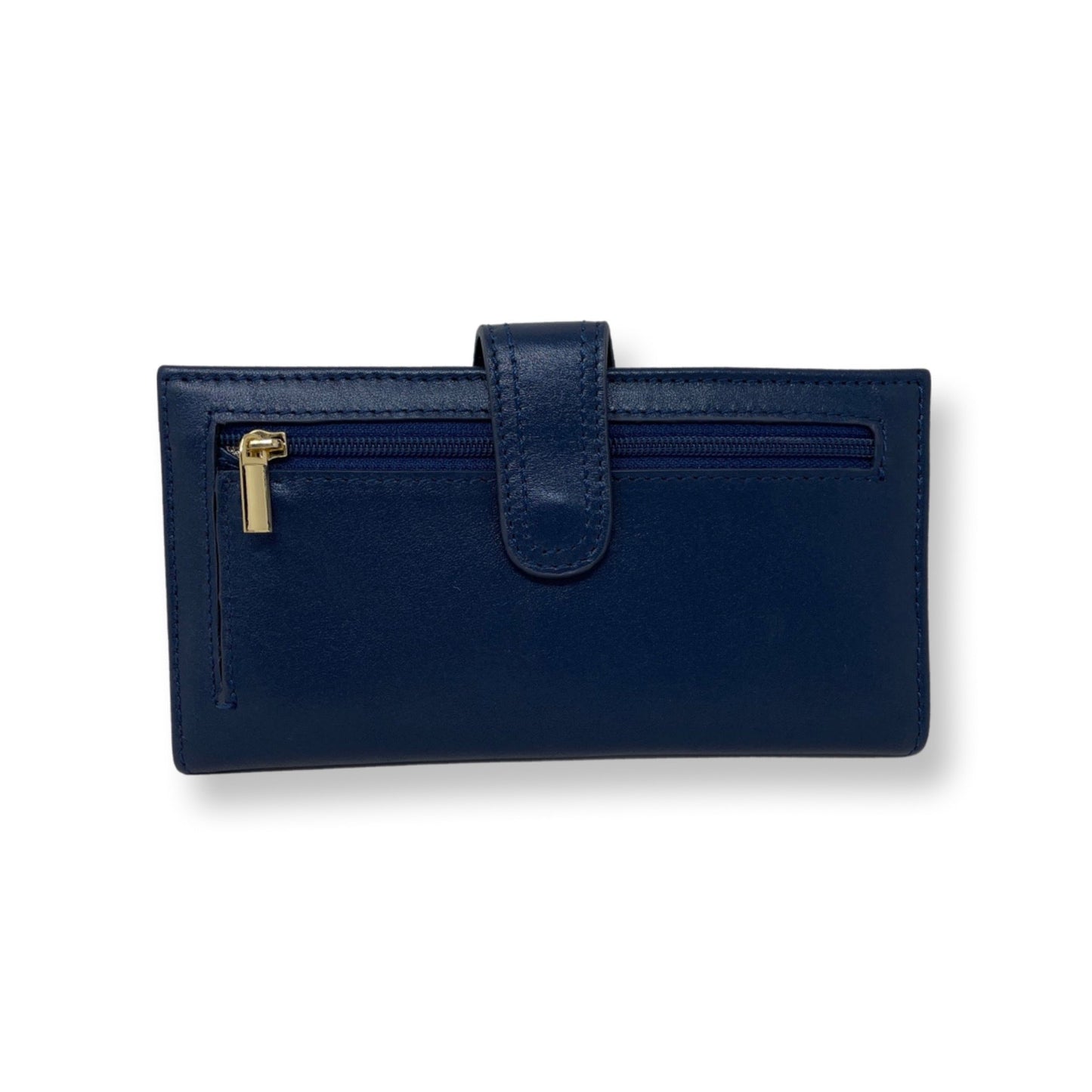 Small navy leather wallet - Denise