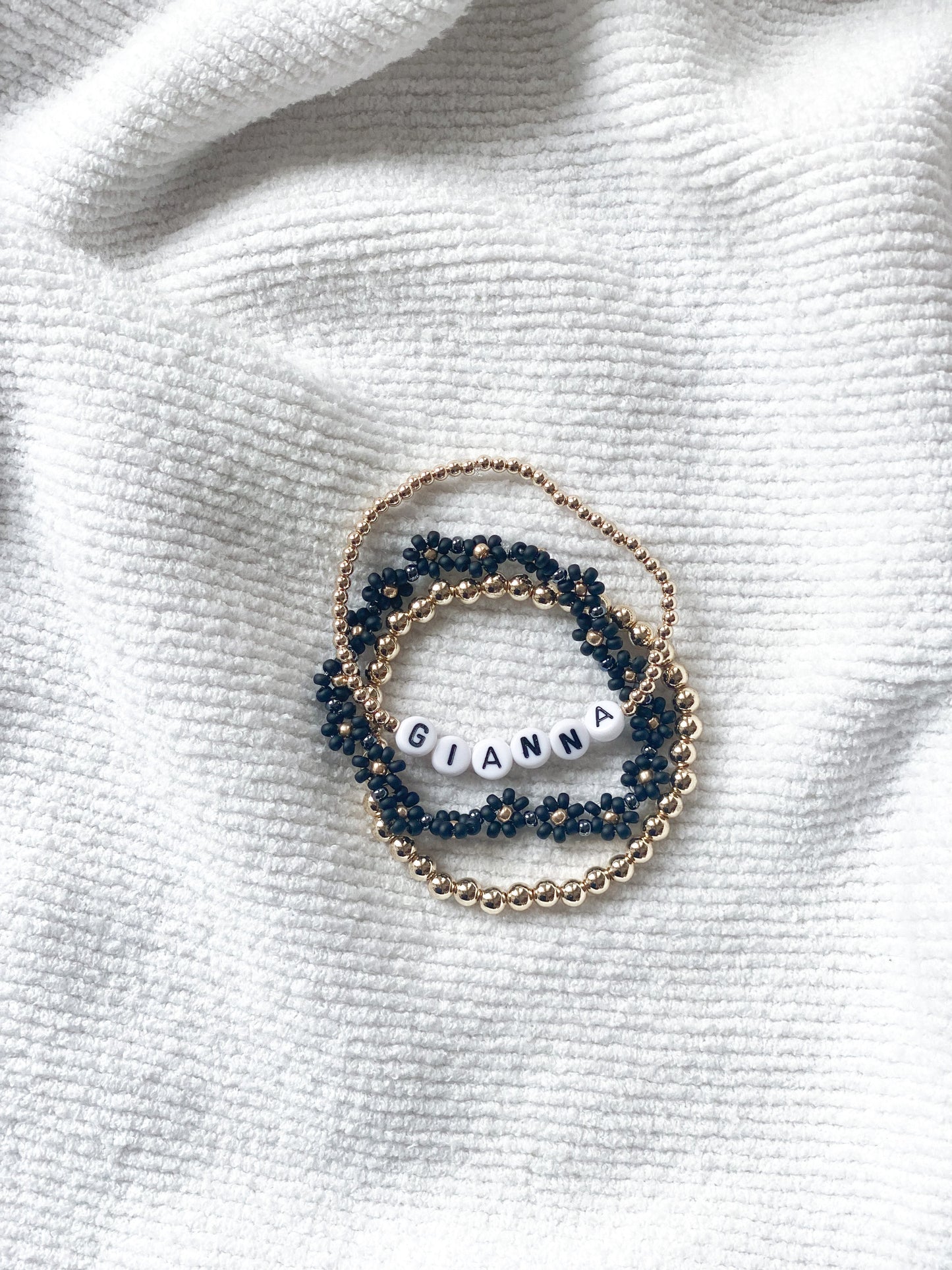 Bracelet prénom personnalisé 3mm en or 14K rempli