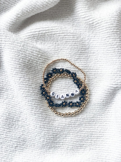 Bracelet prénom personnalisé 3mm en or 14K rempli